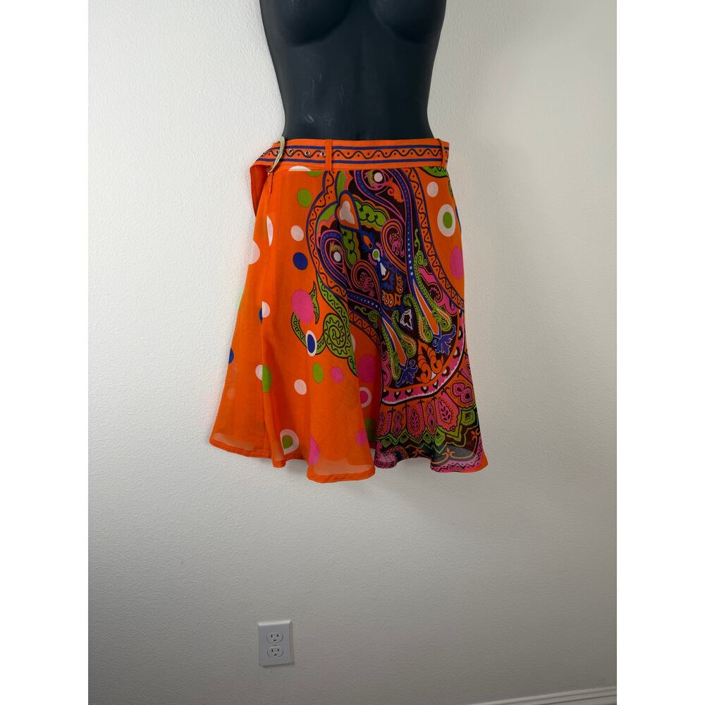 Vintage Masa Mura Orange Polka Dot Paisley Blouse + Skirt Set Farm Rio Vibes - Picture 7 of 10